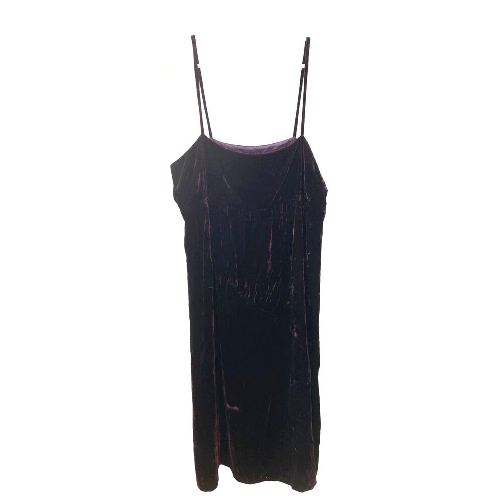LEWIT Plum Velvet Shift Dress Size‎ 10 Ruched Details Whimsigoth